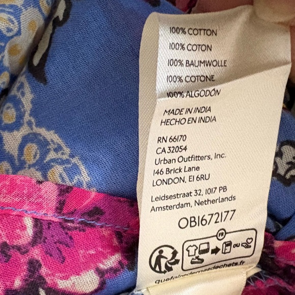 Free People Elena Floral Print Top Cotton Size L flowy spring - Picture 6 of 6